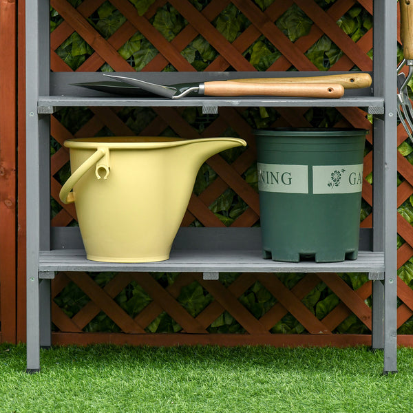 Pflanztisch mit Metall-Arbeitsfläche für Balkon & Garten