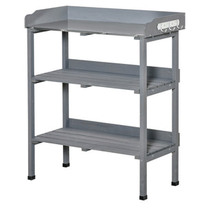Pflanztisch mit Metall-Arbeitsfläche für Balkon & Garten