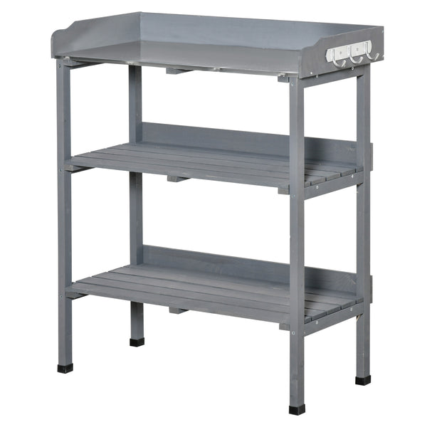 Pflanztisch mit Metall-Arbeitsfläche für Balkon & Garten