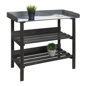 Pflanztisch aus Tannenholz anthrazit, Outdoor Gärtnertisch