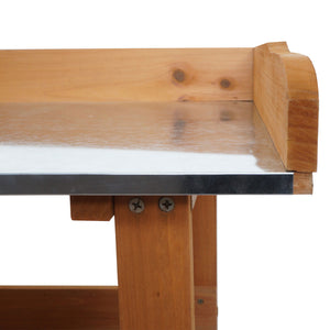 Pflanztisch aus Tannenholz, Outdoor Gärtnertisch natur, 86x92x41cm