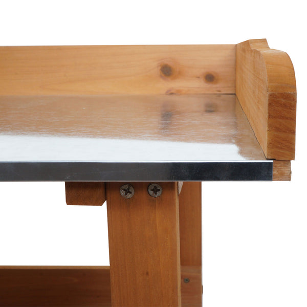 Pflanztisch aus Tannenholz, Outdoor Gärtnertisch natur, 86x92x41cm