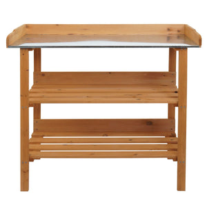 Pflanztisch aus Tannenholz, Outdoor Gärtnertisch natur, 86x92x41cm