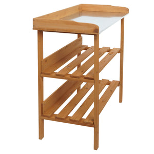 Pflanztisch aus Tannenholz, Outdoor Gärtnertisch natur, 86x92x41cm