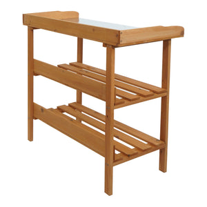 Pflanztisch aus Tannenholz, Outdoor Gärtnertisch natur, 86x92x41cm