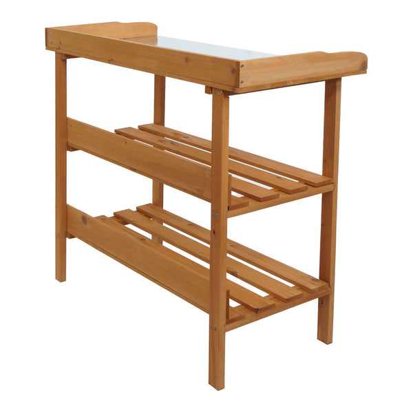 Pflanztisch aus Tannenholz, Outdoor Gärtnertisch natur, 86x92x41cm