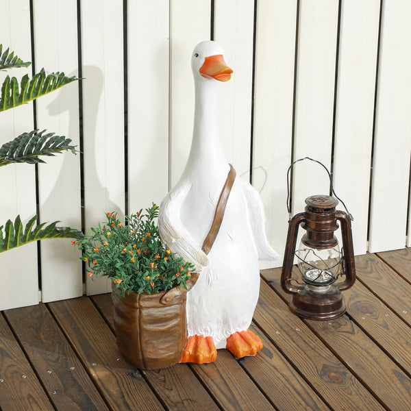 Pflanztopf mit Entwässerung im Schwan-Design für Indoor/Outdoor Weiss