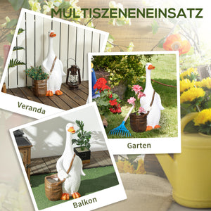 Pflanztopf mit Entwässerung im Schwan-Design für Indoor/Outdoor Weiss