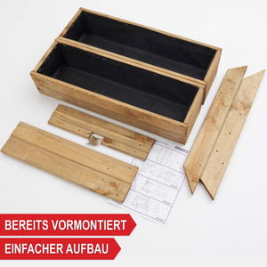 Supporto per piante in legno a 2 livelli per balcone e giardino