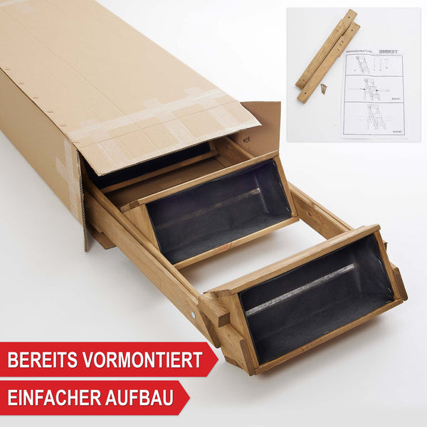 Supporto per piante in legno con 3 ripiani per giardino e balcone