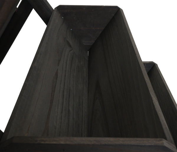 Blumenregal Pflanztreppe Holz Outdoor mit 5 Kästen, anthrazit, Hochbeet