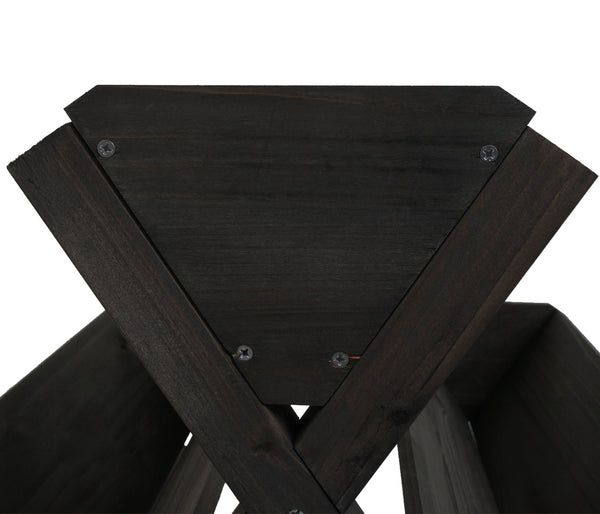 Blumenregal Pflanztreppe Holz Outdoor mit 5 Kästen, anthrazit, Hochbeet