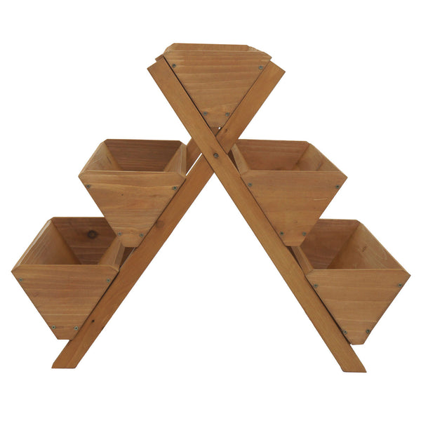 Pflanztreppe aus Holz, 5 Stufen, Outdoor Kräuterregal natur