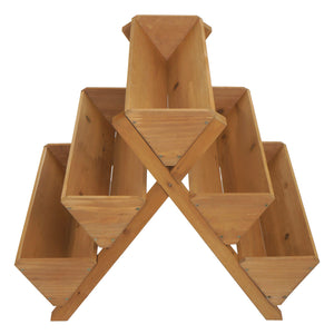 Pflanztreppe aus Holz, 5 Stufen, Outdoor Kräuterregal natur