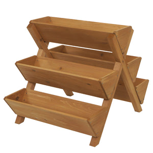 Pflanztreppe aus Holz, 5 Stufen, Outdoor Kräuterregal natur