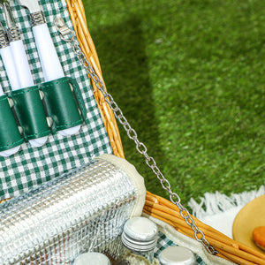 Picknickkorb für 2 Personen mit Kühlfach und Besteckset Weide