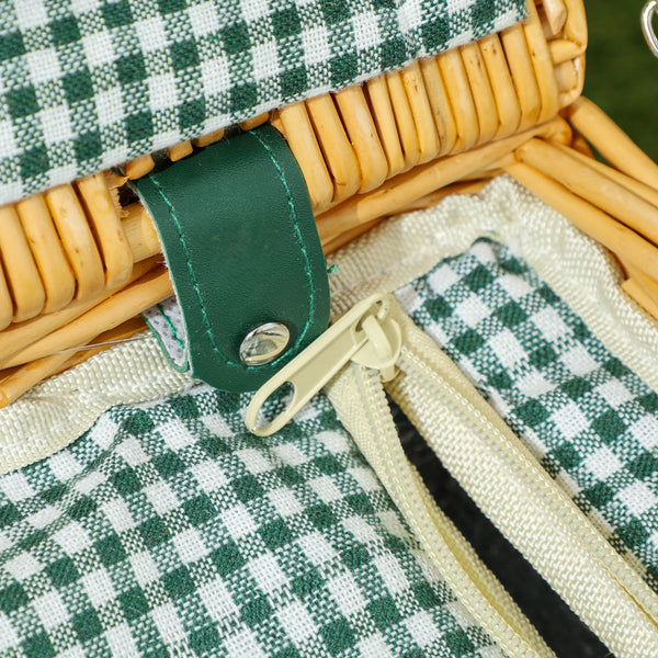 Picknickkorb für 2 Personen mit Kühlfach und Besteckset Weide