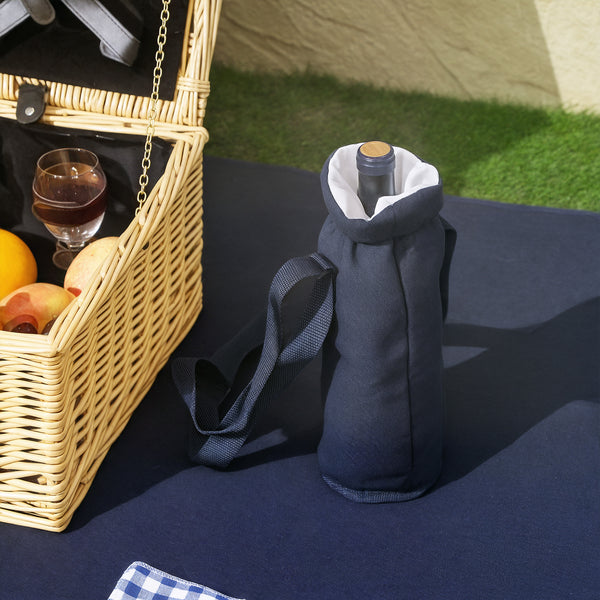 Picknickkorb für 4 Personen mit Kühlfach und Besteckset Weide