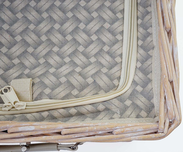 Picknickkorb Set für 4 Personen mit Kühlfach, beige, Porzellan