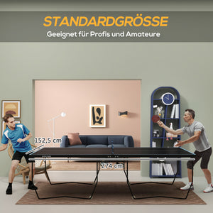 PingPong Tischtennistisch 274x152.5x76cm mit Netz und Rollen klappbar