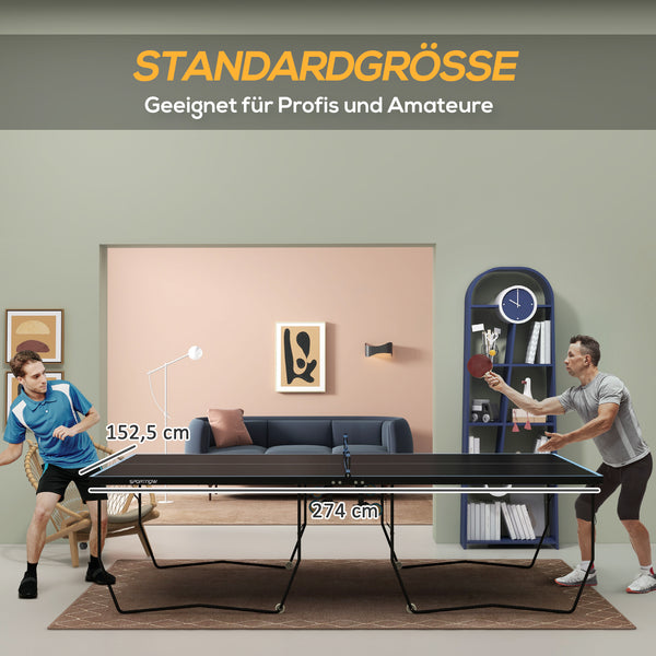 PingPong Tischtennistisch 274x152.5x76cm mit Netz und Rollen klappbar