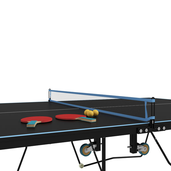 PingPong Tischtennistisch 274x152.5x76cm mit Netz und Rollen klappbar
