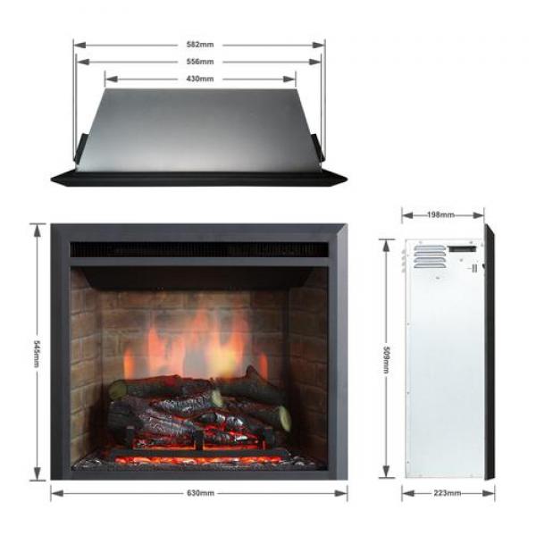 BALDERIA Calida 23" Elektrischer Einbaukamin 3D-Flammeneffekt