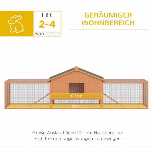 Kleintierstall mit 2 Freigehegen Kaninchenstall Kleintier Kleintierkäfig