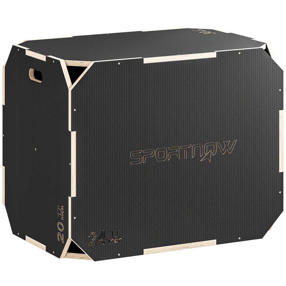 Plyo-Box für Home-Fitness mit 3 Sprunghöhen aus Holz