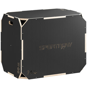 Plyo-Box für Home-Fitness mit 3 Sprunghöhen aus Holz