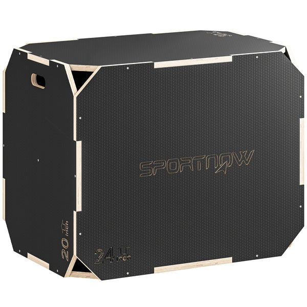 Plyo-Box für Home-Fitness mit 3 Sprunghöhen aus Holz