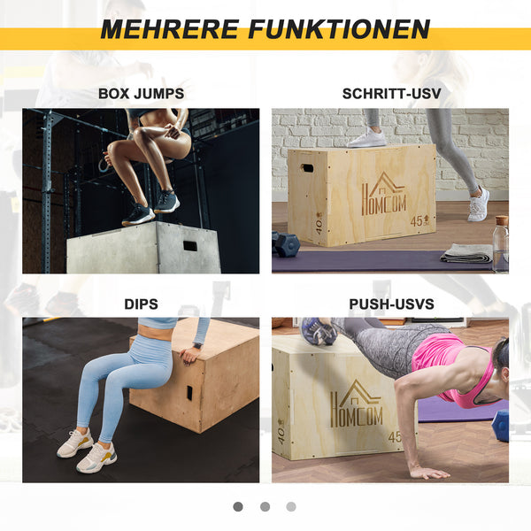 Plyo Box Sprungbox für Heimtraining Fitness Workout aus Holz