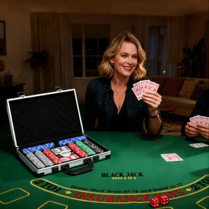 Pokerkoffer Set mit 400 Chips 2 Kartendecks und Zubehör