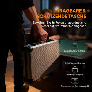 Pokerkoffer Set mit 400 Chips 2 Kartendecks und Zubehör