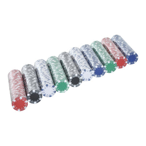 Pokerkoffer Set mit 500 Pokerchips 2 Kartenspielen & 5 Würfel im Alukoffer