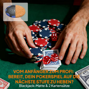 Pokerkoffer Set mit Chips Karten Würfeln und Dealer Button