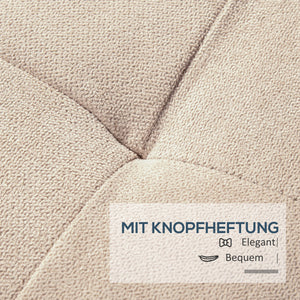 Polsterbank Sitzbank mit Stauraum und Knopfheftung beige