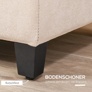 Polsterbank Sitzbank mit Stauraum und Knopfheftung beige