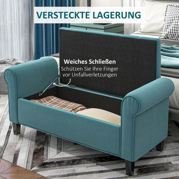 Polsterbank Samtoptik mit Stauraum stilvoll Grün