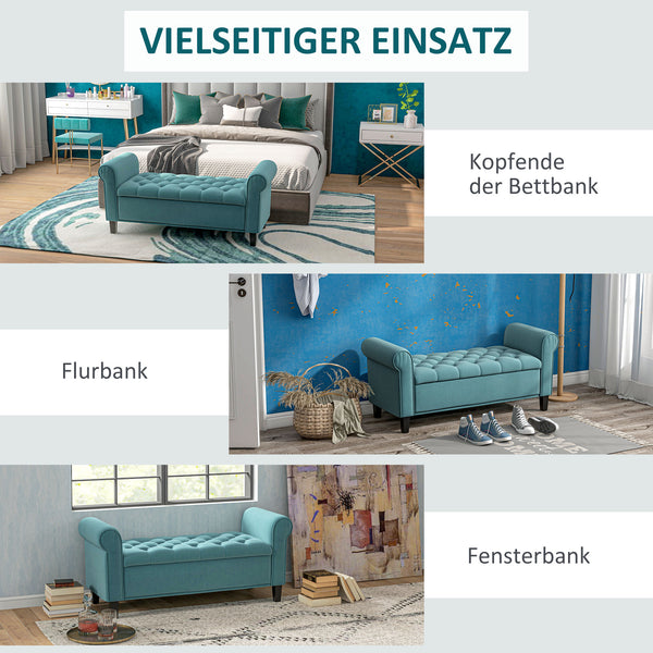 Polsterbank Samtoptik mit Stauraum stilvoll Grün