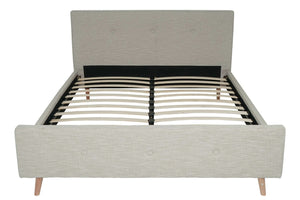 Polsterbett Doppelbett Bettgestell mit Lattenrost Massivholz 160x200cm creme-beige