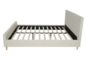 Polsterbett Doppelbett Bettgestell mit Lattenrost Massivholz 160x200cm creme-beige