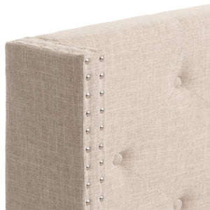 Polsterbett Doppelbett Bettgestell mit Lattenrost Massivholz 180x200cm creme-beige