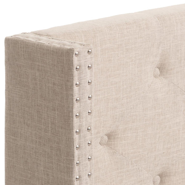 Polsterbett Doppelbett Bettgestell mit Lattenrost Massivholz 180x200cm creme-beige