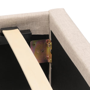 Polsterbett Doppelbett Bettgestell mit Lattenrost Massivholz 180x200cm creme-beige