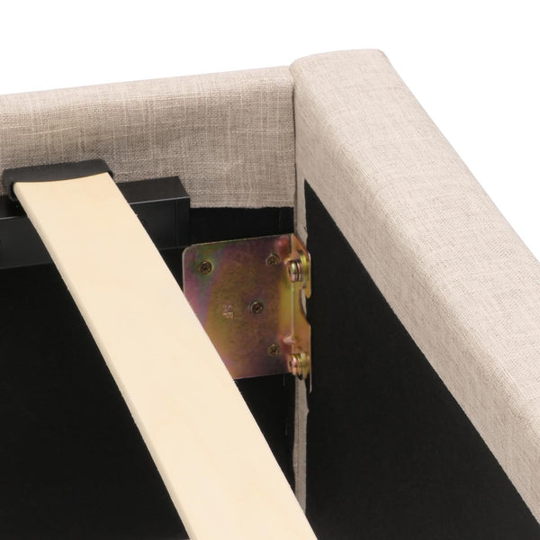 Polsterbett Doppelbett Bettgestell mit Lattenrost Massivholz 180x200cm creme-beige