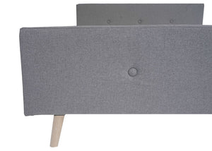 Polsterbett Doppelbett Bettgestell mit Lattenrost Massivholz 160x200cm grau