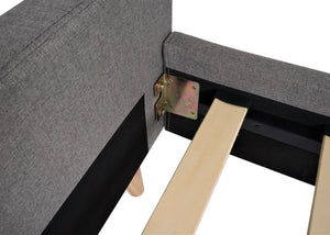Polsterbett Doppelbett Bettgestell mit Lattenrost Massivholz 160x200cm grau