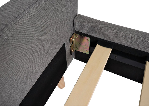Polsterbett Doppelbett Bettgestell mit Lattenrost Massivholz 160x200cm grau