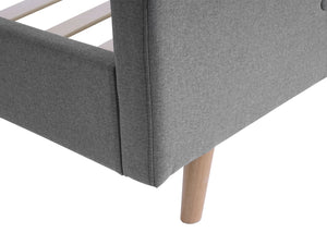 Polsterbett Doppelbett Bettgestell mit Lattenrost Massivholz 160x200cm grau
